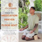 Folding Meditation Bench with Velvet Cushion & Carry Bag - Bamboo Yoga Stool, Seiza Prayer Bench, Travel Meditation Seat - Comfortable Kneeling Chair for Mindfulness, Zen Practice Meditation Stool - Image 3