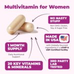 Multivitamin for Women - Daily Womens Multivitamin & Multimineral with Vitamin A, C, D, E, B12, Zinc & More. Essential Vitamins for Women for Energy, Focus, Hair Growth & Overall Health. 60 Capsules - Image 4