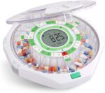 Live Fine 28-Day Automatic Pill Dispenser Clear Lid with Upgraded LCD Display and Key Lock, Sound & Light for Prescriptions, Medication, Vitamins, Supplements & More