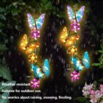Solar Lights Outdoor Waterproof Garden Butterfly Light Decorative Solar Stake Lights with Butterflies Decor for Garden Yard Lawn Patio Pathway(2 Pack) - Image 3