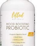 Lifted Naturals Mood Boosting Probiotic 30 Billion CFU - Mood Support Supplement, Prebiotics and Probiotics for Women & Men, Acidophilus Lactobacillus Probiotic, Shelf Stable & Non-GMO, 60 Capsules