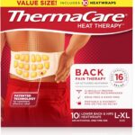 ThermaCare Advanced Back & Hip Therapy Adhesive HeatWraps, Disposable Heat Therapy Patches, Heat Pads for Instant Muscle & Herniated Disc Pain Relief, HSA/FSA Eligible & Approved, L/XL, 10 Count