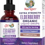 MaryRuth Organics Elderberry Syrup Extra Strength, USDA Organic Elderberry, Sugar Free Adults & Kids Immune Support Supplement for Ages 1+, Clean Label Project Verified®, Vegan, Gluten Free, 2 Fl Oz