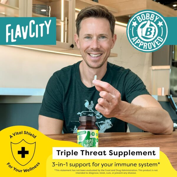 FlavCity Vitamin D3, K2 & Zinc - Triple Threat Supplement - Daily or Seasonal Immune Support - Vitamin D with K2 for Enhanced Absorption - Promote Healthy Bones & Skin (90 Capsules)