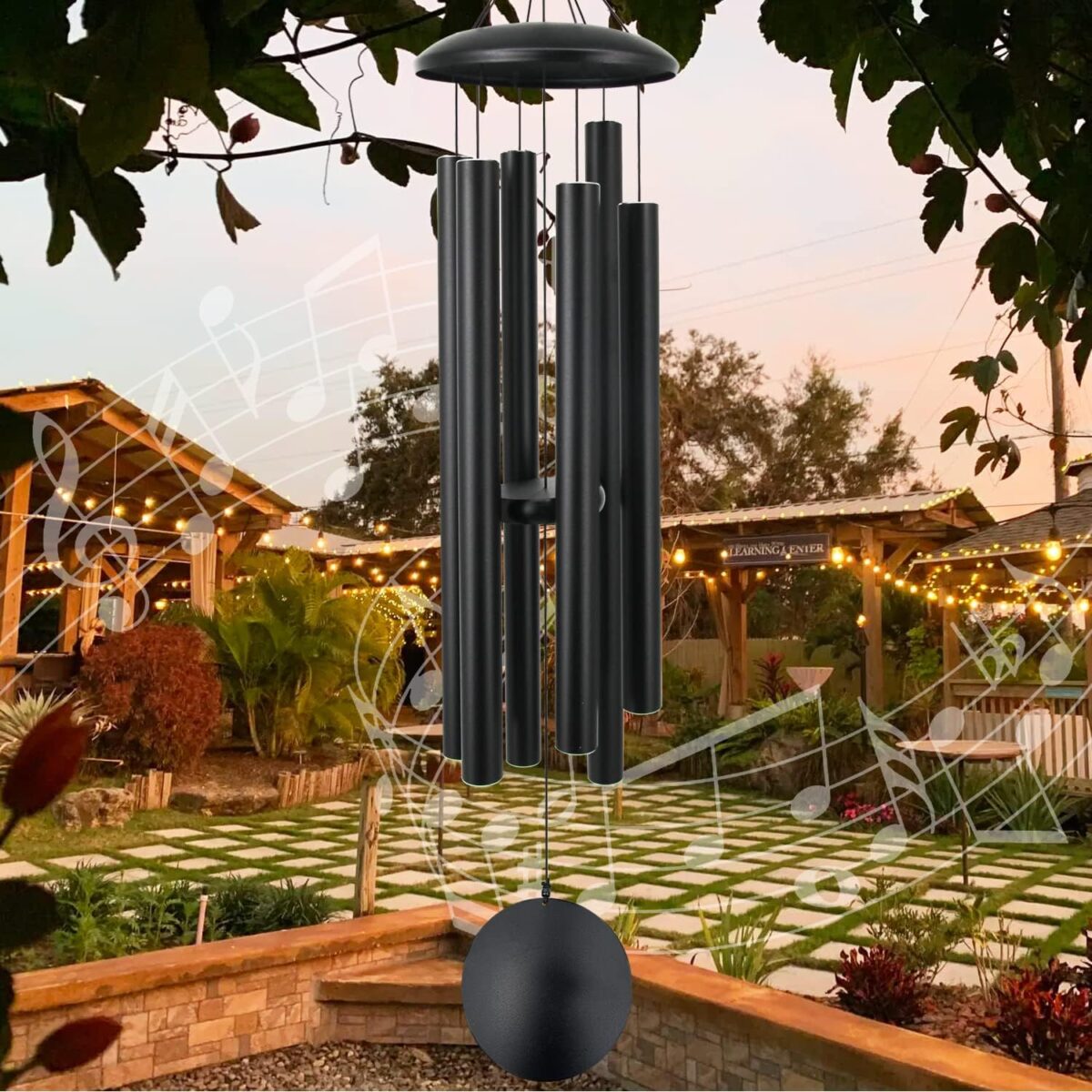 ASTARIN 45 in Memorial Wind Chimes Large with 6 Heavy Tubes, Large Deep Tone Wind Chimes Outdoor for Garden Hanging Décor,Sympathy Gifts. Black - Image 4