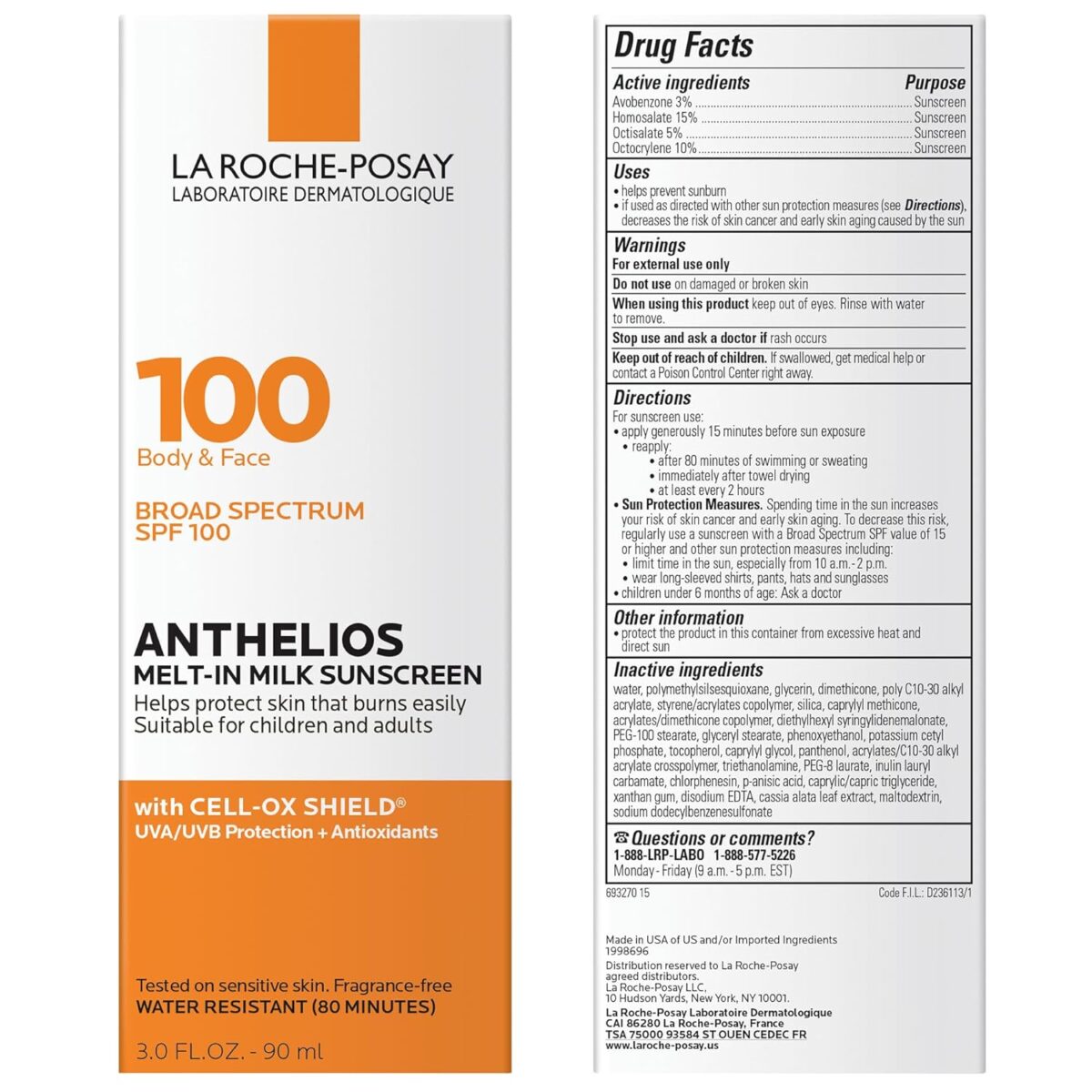 La Roche-Posay Anthelios Melt-In Milk Sunscreen SPF 100, Sunscreen For Body & Face, Broad Spectrum SPF + Antioxidants, Oil Free, For Sun Sensitive Skin, Oxybenzone Free - Image 7
