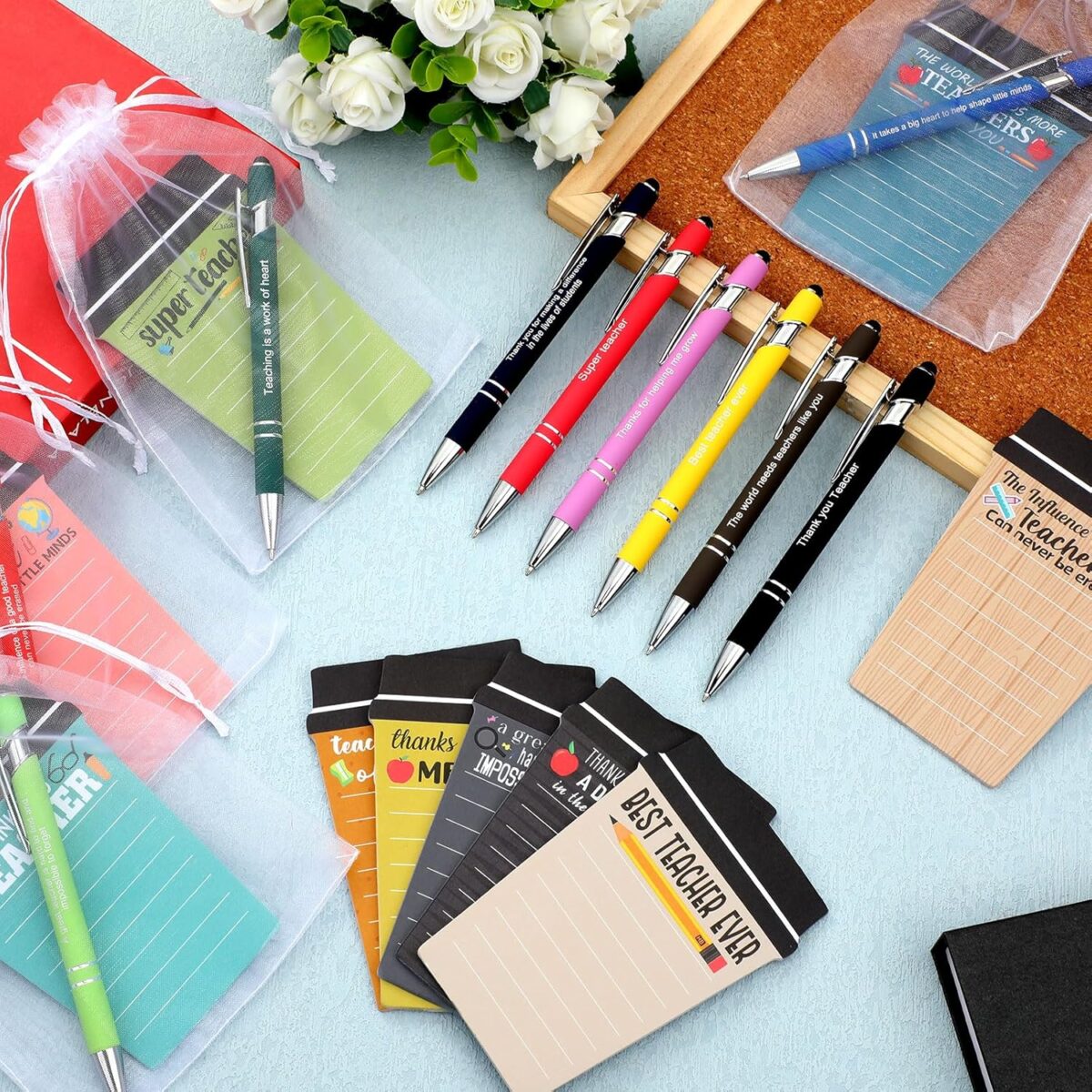 Kosiz 90 Pcs Teacher Coffee Cup Notepad with Pen Teacher Appreciation Gifts Bulk Sticky Notes Graduation Presents Thank You Gifts for Office School Classroom Supplies - Image 3