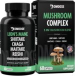 DMoose Fitness Lions Mane Mushroom Complex, 5 in 1 Adaptogenic Blend - Lionsmane, Chaga, Maitake, Shiitake & Reishi Extract Capsules - Nootropic Mushroom Supplement for Memory, Focus & Immune Support