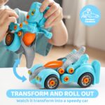Dinosaur Toys, 3 Pack Take Apart Dinosaur Playset with Electric Drill, Transforming Construction Building Toys, Two-Way Switch, Play Cars for Boys Girls Kids, Christmas Birthday Gifts for Kids - Image 7