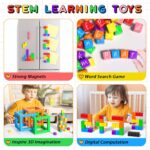 54 PCS Magnetic Blocks, Magnetic Building Blocks for Toddlers 3+, Montessori Toys, Magnet Cubes, Preschool STEM Educational Sensory Magnet Toys for Kids Ages 3-5 Year Old Boys and Girls - Image 4