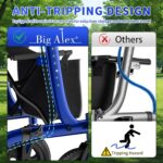 BigAlex Rollator Walker with Seat, Walker for Seniors with Wider Seat,Folding Rolling Walker with 10" All-Terrain Wheels,Lightweight Aluminum Walker Rollator with Backrest,Cup Holder,Blue - Image 8