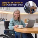Drive Medical Blue Streak Wheelchair with Flip Back Desk Arms, Swing Away Footrests, 16 Inch Seat - Image 5