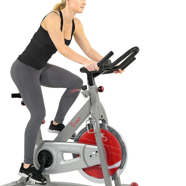 Sunny Health & Fitness Pro Cycling Stationary Bike, 40 LB Flywheel & 4-Way Adjustable Seat for Home Exercise & Indoor Cycle/Cardio Workout, Optional Free SunnyFit App Bluetooth Connection
