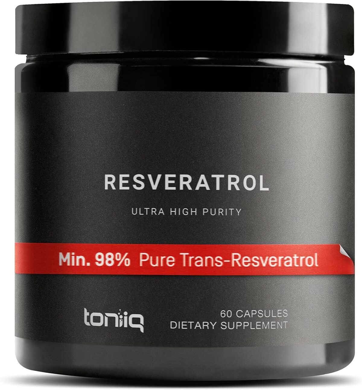 Toniiq Ultra High Purity Resveratrol Capsules - 98% Trans-Resveratrol - Highly Purified and Bioavailable - 60 Caps Reservatrol Supplement - Image 1
