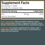 Bronson Zinc 50 MG High Potency One Year Supply Supports Immune, Antioxidant & Skin Health - Non-GMO, 360 Vegetarian Tablets - Image 8