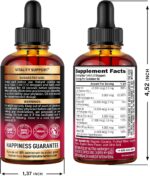 USDA Organic Vitamin B-Complex B5 Pantothenic Acid | B12 Methylcobalamin | B1 Thiamine | B6 Pyridoxine | B7 Biotin | B9 Folic | B3 Niacinamide - B Complex Liquid Drops, Made in USA Supplement, 2fl oz - Image 2