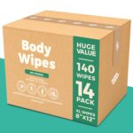 Body Wipes - (14 Pack) - 140 XL Bath Wipes for Adults No Rinse, Adult Wipes for Elderly - Body & Face Gentle Skin Cleansing, Shower Wipes Bathing for Travel, Elderly, Car, Gym, Camping (8x12 Inch) - Image 2