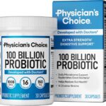 Physician's CHOICE 100 Billion Advanced Probiotic - 16 Strains + Organic Prebiotics - Digestive & Gut Health - Supports Occasional Constipation, Diarrhea, Gas & Bloating - Probiotics for Women & Men