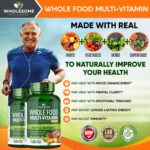 Wholesome Wellness Whole Food Multivitamin for Men - Natural Multi Vitamins, Minerals, Organic Extracts - Vegan Vegetarian - 120 Tablets - Image 3