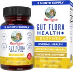 MaryRuth Organics Gut Flora Health+ Enzymes | Up to 2 Month Supply | Prebiotic Probiotic Digestive Enzymes Blend for Healthy Gut Biome & Digestive Support | Gastrointestinal Health | 60 Capsules