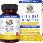 MaryRuth Organics Gut Flora Health+ Enzymes | Up to 2 Month Supply | Prebiotic Probiotic Digestive Enzymes Blend for Healthy Gut Biome & Digestive Support | Gastrointestinal Health | 60 Capsules