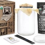 Kombucha Essentials Kit - Includes USDA Organic Kombucha SCOBY + 1-Gallon Glass Fermenting Jar with Breathable Cover + pH Strips + Rubber Band + Adhesive Thermometer - Brew kombucha at Home