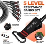 Resistance Bands, Exercise Bands with Handles, Fitness Bands, Workout Bands with Door Anchor and Ankle Straps, for Heavy Resistance Training, Physical Therapy, Shape Body, Yoga, Home Workout Set - Image 2