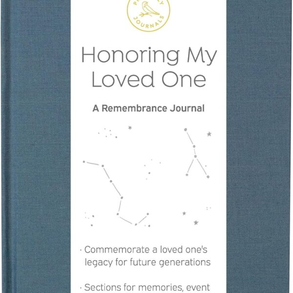 Promptly Journals, Honoring My Loved One: A Remembrance Journal (Deep Blue, Linen) | Grief Gifts for Women and Men | Bereavement Journal | Sympathy Gift