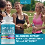 8 in 1 Immune Defense Support, Immunity Vitamins Supplement Booster with Zinc 50mg, Vitamin C Elderberry Vit D3 5000 IU, Turmeric Curcumin & Ginger, Echinacea - Allergy Relief for Kids Adults (2 Pack) - Image 8