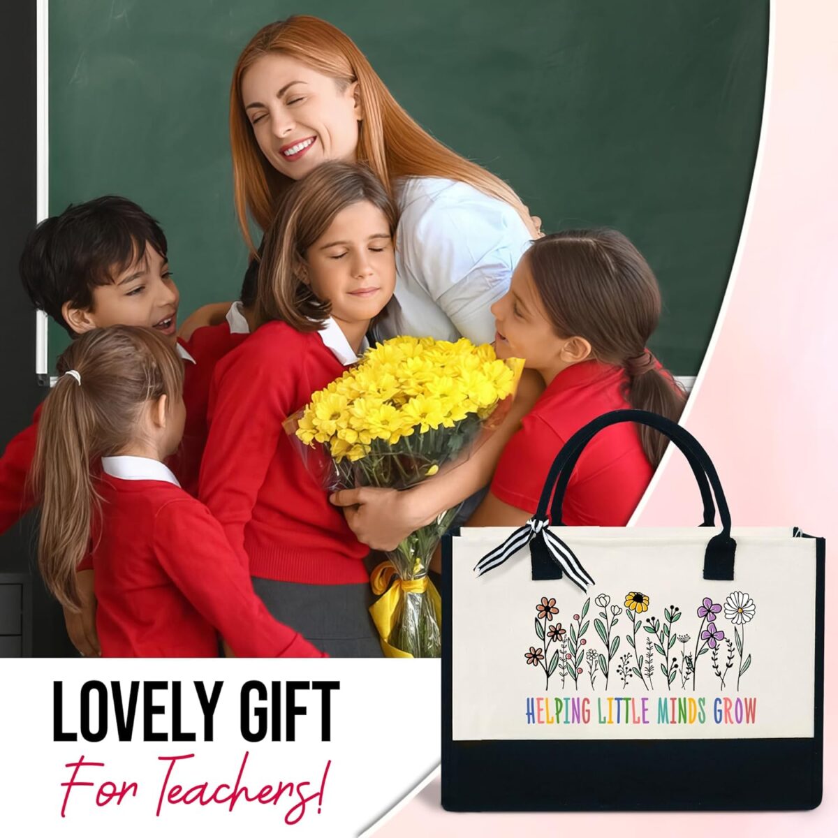 OASSIE Teacher Appreciation Gifts - Canvas Tote Bag 13oz With Zipper - Teacher's Day Birthday Thank You Gifts For Women - Image 7