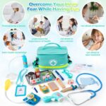Sundaymot Doctor Kit for Kids, 34 Pcs Pretend Playset for Toddlers, Doctor kit for Toddlers 3-5, with Medical Bag, Stethoscope and Other Accessories, for Boys and Girls Fun Role Playing Game - Image 3