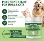 Green Lipped Mussel Powder for Dogs & Cats - 100% New Zealand Green Lipped Mussels - Natural Hip & Joint Supplement for Joints, Tendons, Ligaments, Muscles - 300 Grams - Up to 1,000 Servings - Image 2