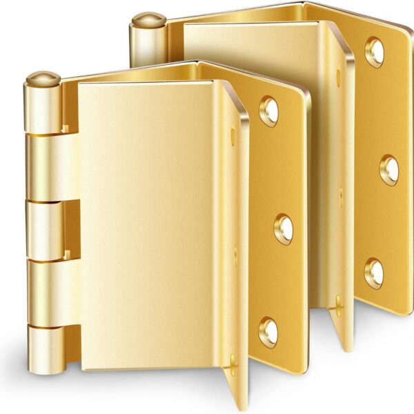 Handicap Brass Expandable Door Hinges - Offset Hinges for Doors - 3 Pack