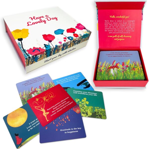 Premium Affirmation Cards – 60 Inspiring, Transformative Cards with Mindful Exercises for Self Care – Thoughtful Gift for Women and Men