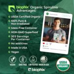 biophix Organic Spirulina Powder, 2.2 Lbs 100% Pure Spirulina Blue Green Algae Powder, Vegan, Non GMO, Non-Irradiated, USDA Certified, Best Protein Superfood - Image 3