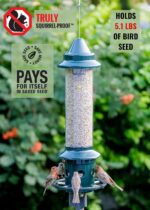 Squirrel Buster Plus Squirrel-proof Bird Feeder w/Cardinal Ring and 6 Feeding Ports, 5.1-pound Seed Capacity, Adjustable, Pole-mountable (POLE ADAPTOR SOLD SEPARATELY), Green - Image 3