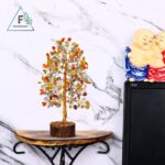 FASHIONZAADI Gemstone Money Tree Reiki Healing Chakra Balancing Handmade Bonsai Trees Spiritual Gift Aura Cleansing Good Luck Home Decor (Mix Chakra Golden Wire) - Image 4
