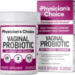 Physician's CHOICE Vaginal Probiotics for Women - pH Balance, Odor Control, Yeast Balance, Vaginal Flora & Feminine Health - 6B CFU with Organic Prebiotics and Cranberry Extract - 30 CT