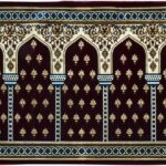 Modefa Turkish Islamic Prayer Rug - Multi Person Janamaz Sajada for Family or Mosque - Large Gathering & Group Praying Carpet - Wide Plush Velvet Praying Mat (Mihrab Red - 5 Person)