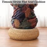 Seat Cushion, Tatami Floor Pillow Sitting Cushion, Round Sitting Padded Hand Woven Padded Knitted Straw Mat, Ottoman Footstool for Meditation, Zen, Yoga (19.69" Dia. x 6.70" H) - Image 5
