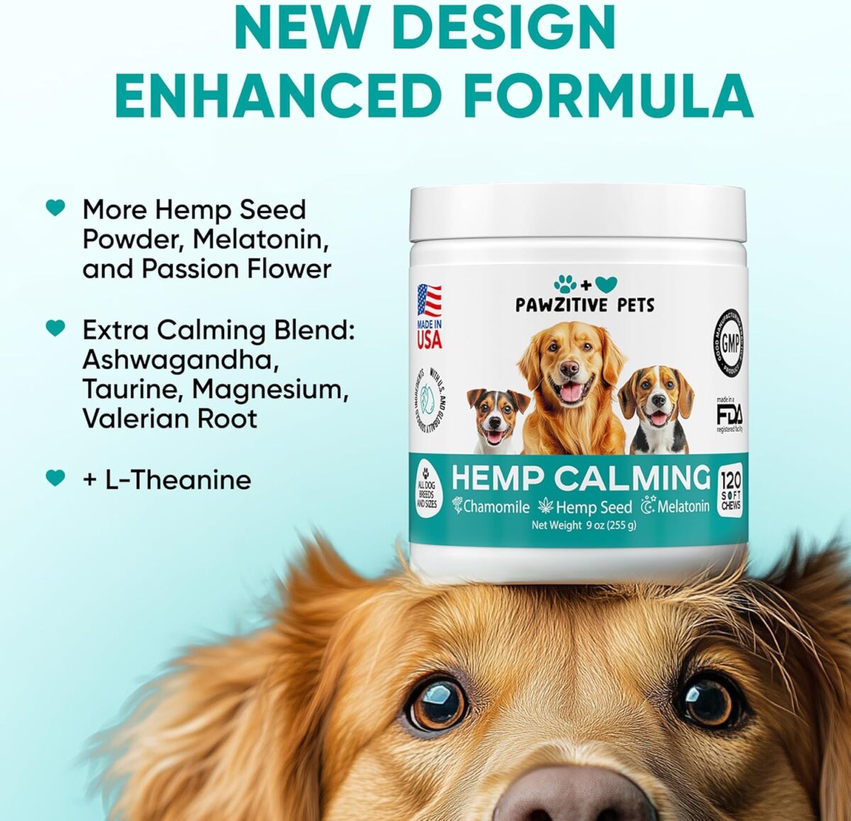 Hemp Calming Chews for Dogs - Dog Calming Chews for Anxiety Relief, Stress, Separation, Fireworks, Thunder, Travel, Vet Visits - USA Product - 120 Soft Treats with Melatonin, Chamomile, Passion Flower - Image 2