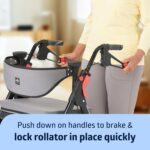 Medline Premium Empower Rollator Walker with Memory Foam Seat, Gray & Black, 300 lb. Weight Capacity, 8” Wheels, Microban* Technology, Cupholder, Rolling Walker for Mobility Impairment - Image 6