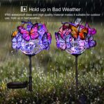 Outdoor Solar Garden Lights - 2 Pack Solar Powered Garden Stake Lights with 18 Butterflies and Copper String Lights, Multicolor - Image 3