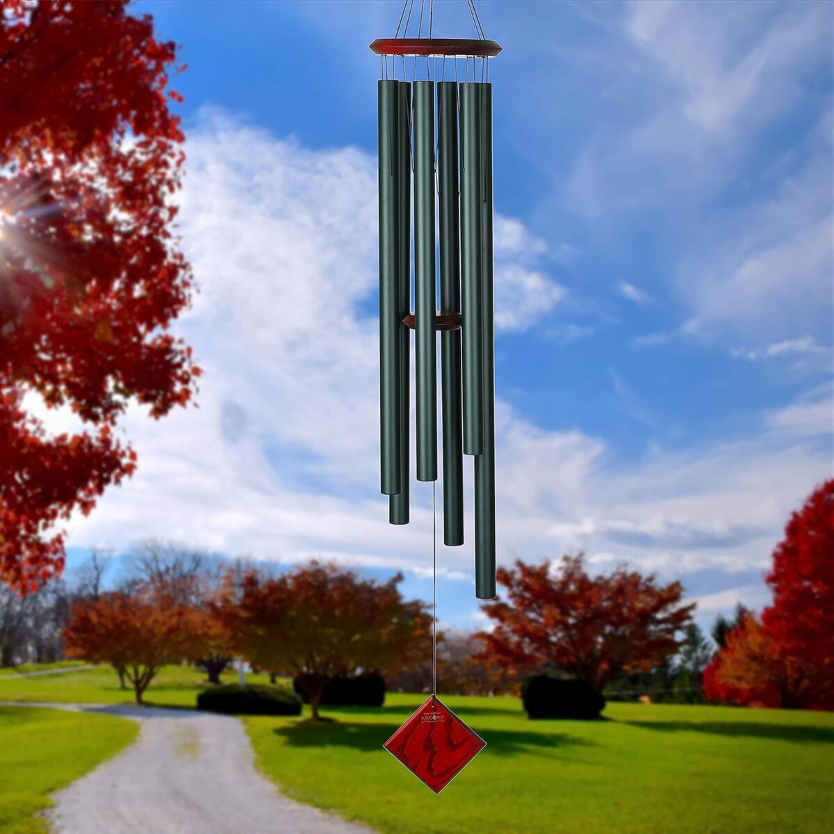 Woodstock Chimes Neptune Wind Chime for Outside 54" Large Evergreen, Deep Tone Sound for Outdoor Garden, Patio, Porch Decor, Encore Collection DCE54 - Image 4