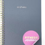 Kunitsa Co. Fitness Journal for Women - Track Workouts, Meals, and Weight Loss, Undated, Fits 120 Workouts, Dusty Blue, 6 x 8.5 Inches