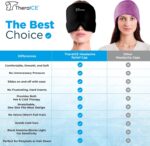 TheraICE Migraine Relief Cap, Soothing Headache Hat Ice Pack Mask, Face Cold Compress Cooling Gel Head Wrap Products for Tension, Stress & Hangover - Image 4