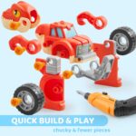 Dinosaur Toys, 3 Pack Take Apart Dinosaur Playset with Electric Drill, Transforming Construction Building Toys, Two-Way Switch, Play Cars for Boys Girls Kids, Christmas Birthday Gifts for Kids - Image 3