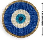 Folkulture Beaded Coasters for Drinks| Set of 4 Round Decorative Bar Easter Coaster for Easters Party| Cute Boho Coaster' for Cocktail| Evil Eye Gifts for Women (4") - Image 5