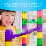 NATIONAL GEOGRAPHIC Glowing Marble Run – Construction Set with 15 Glow in The Dark Glass Marbles & Storage Bag, STEM Gifts for Boys and Girls, Building Project Toy (Amazon Exclusive) - Image 5
