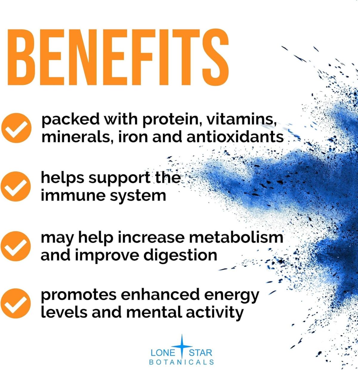 Organic Blue Spirulina Powder - 100% Pure Blue-Green Algae, No Fishy Smell, Vegan Superfood for Smoothies & Drinks, Non GMO, Gluten-Free, Vegan - Image 4
